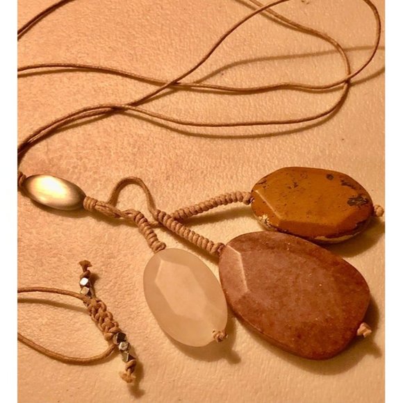 tumbled and cut stones necklace. handmade - Picture 2 of 2